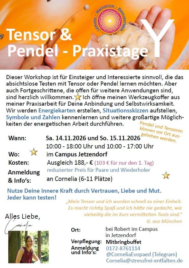 Tensor- und Pendelpraxistage