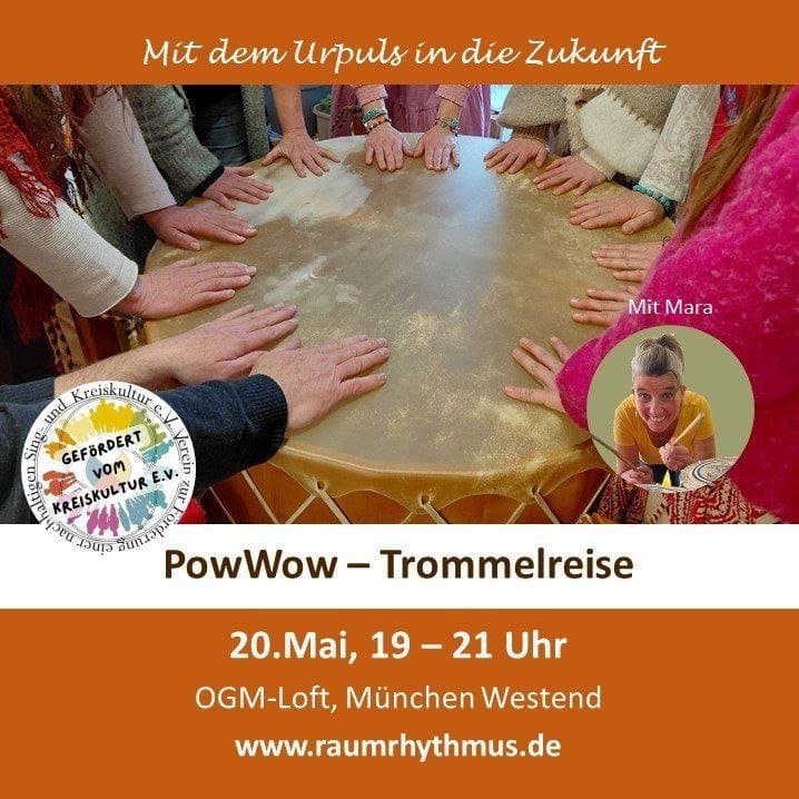 Session an der Pow Wow Trommel