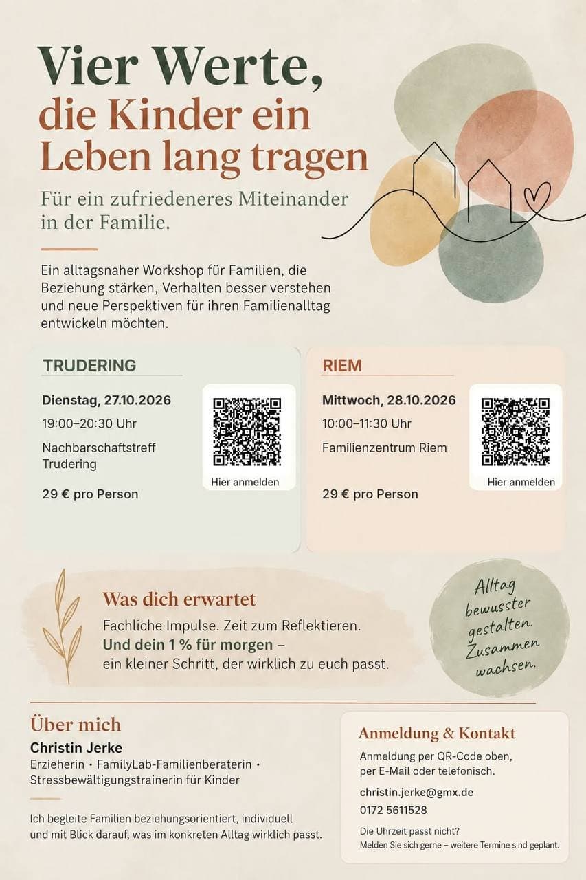 Vier Werte, die Kinder ein Leben lang tragen (Riem)
