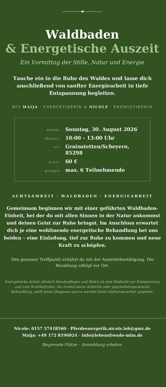 Waldbaden & Energetische Auszeit
