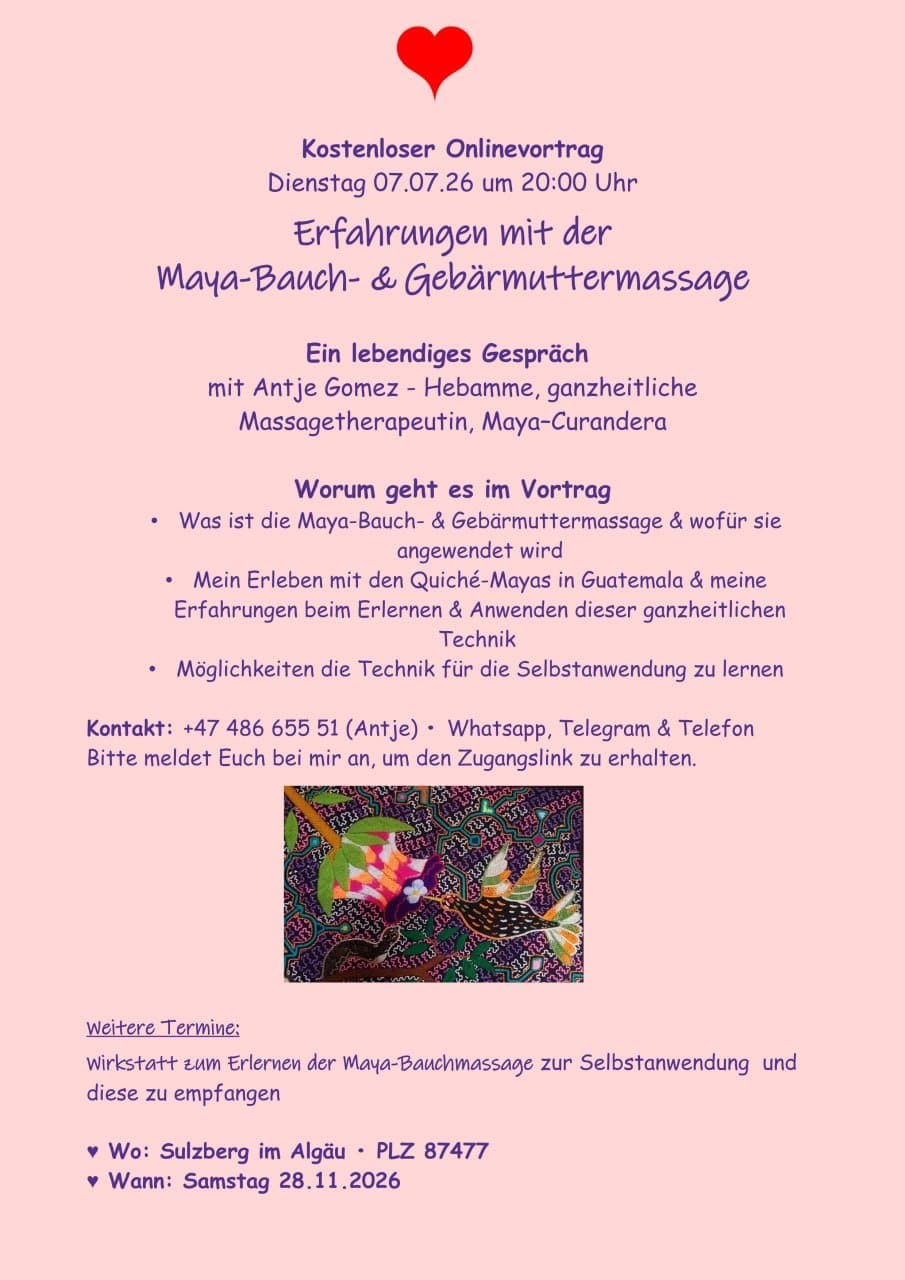 Werkstatt zur Maya-Bauchmassage