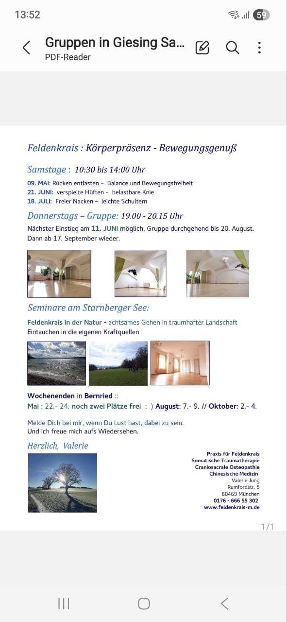 Seminare am Starnberger See: Feldenkrais in der Natur