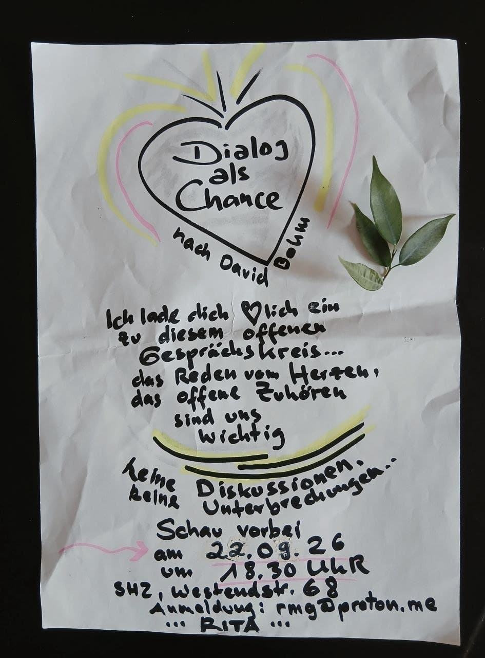 Dialog als Chance - Gesprächskreis nach David Bohm