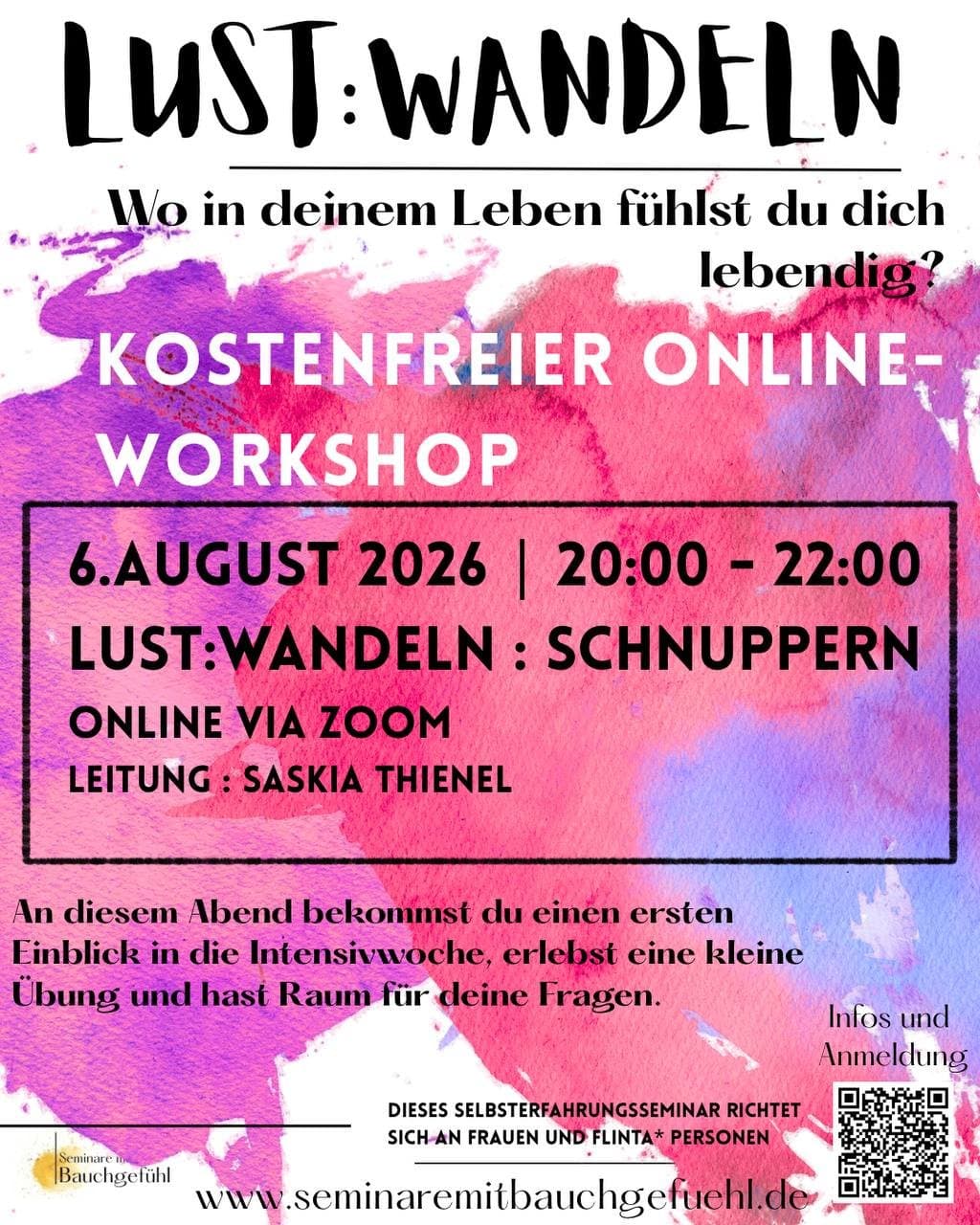 Online-Schnupperabend "Lust:wandeln"